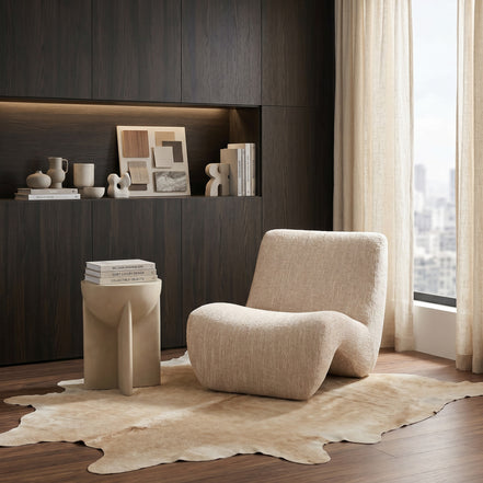 Spiro - Modern Beige Fabric Accent Chair - image 3