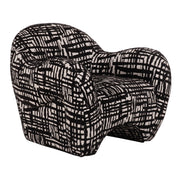 Hurd - Modern Black + Beige Pattern Fabric Accent Chair