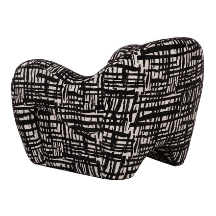 Hurd - Modern Black + Beige Pattern Fabric Accent Chair - image 2