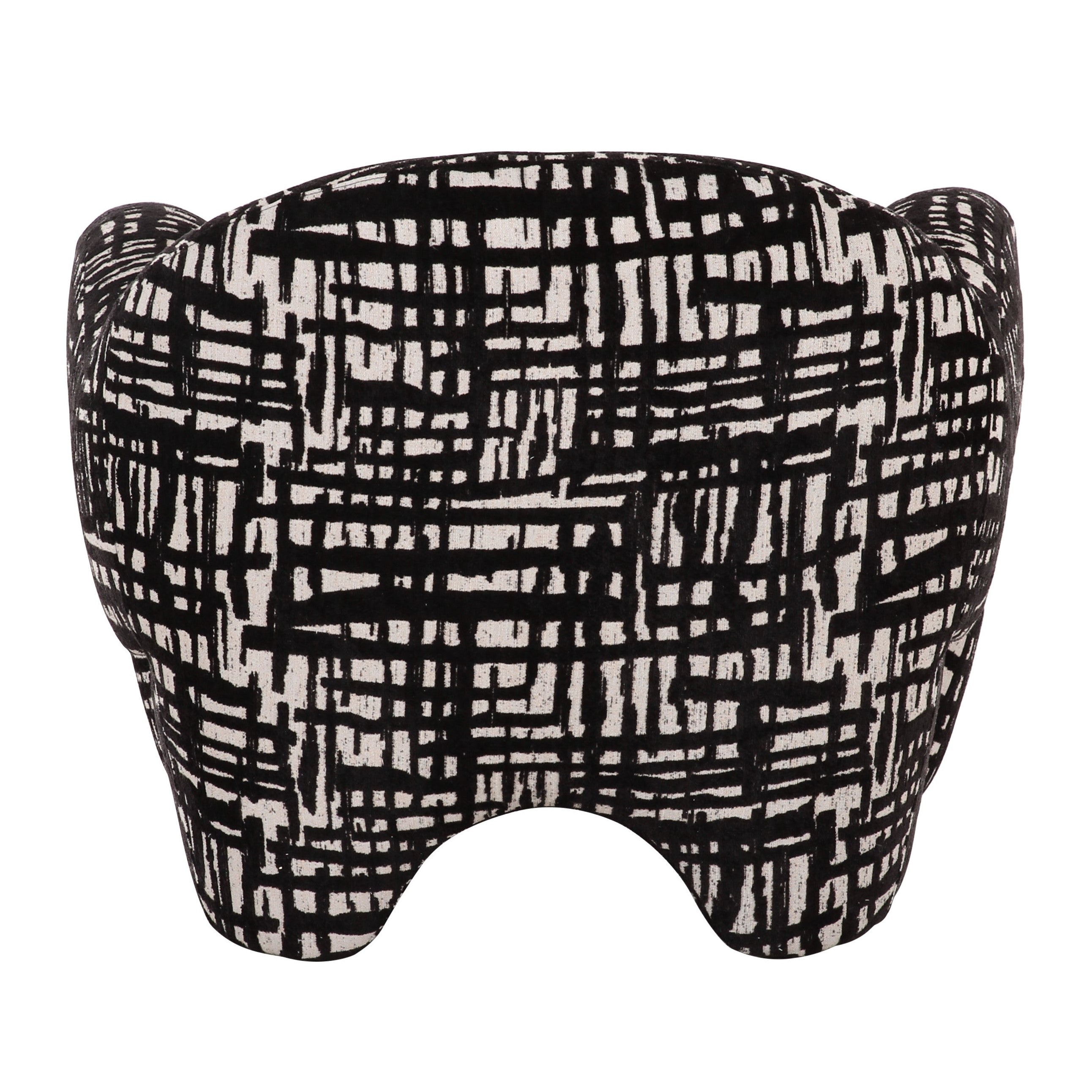 Hurd - Modern Black + Beige Pattern Fabric Accent Chair - image 3