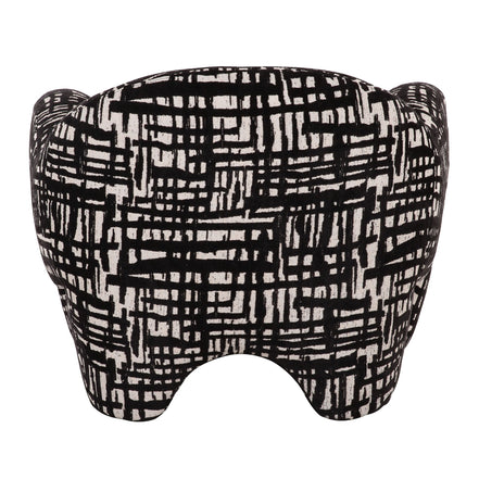 Hurd - Modern Black + Beige Pattern Fabric Accent Chair - image 3