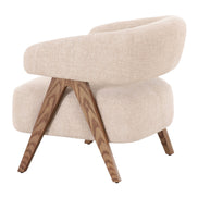 Brock - Mid-Century Modern Beige Fabric + Ash Accent Chair - image 2
