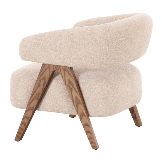 Brock - Mid-Century Modern Beige Fabric + Ash Accent Chair - image 2