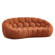 Yolonda - Modern Curved Orange Fabric Sofa Set - image 2
