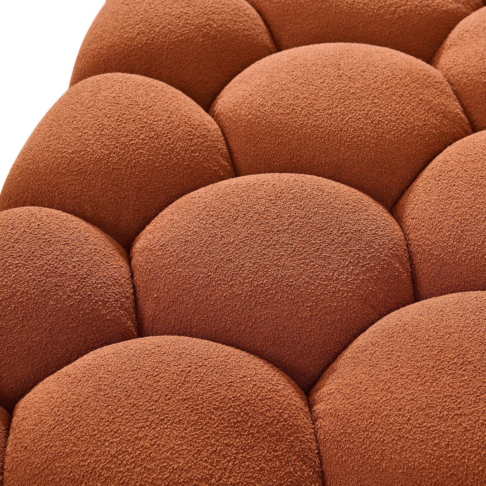 Yolonda - Modern Curved Orange Fabric Sofa Set - image 5