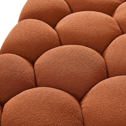Yolonda - Modern Curved Orange Fabric Sofa Set - image 5