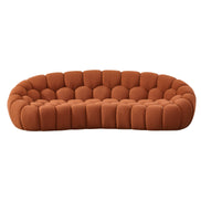 Yolonda - Modern Curved Orange Fabric Sofa