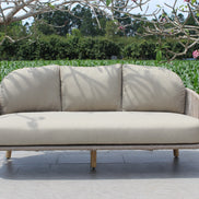 Cayman - Outdoor Beige + Teak Sofa Set - image 2