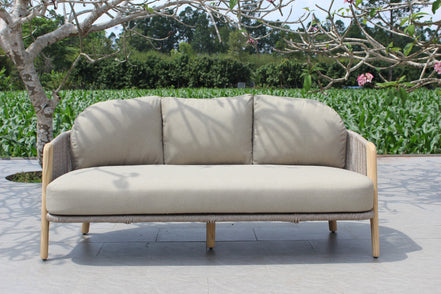 Cayman - Outdoor Beige + Teak Sofa Set - image 2