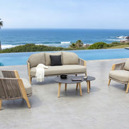 Cayman - Outdoor Beige + Teak Sofa Set - image 3