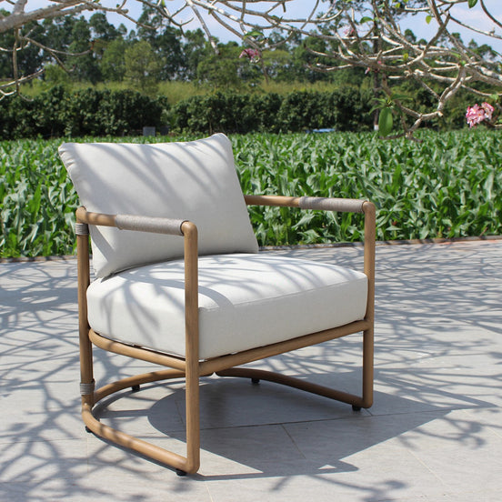 Malta - Outdoor Light Grey + Teak Sofa Set - image 2