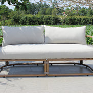Malta - Outdoor Light Grey + Teak Sofa Set