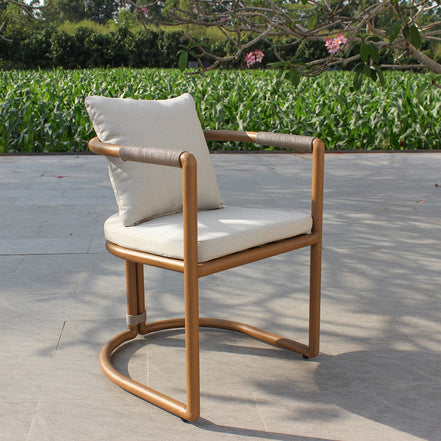 Malta - Outdoor Light Grey + Teak Dining Set - image 2