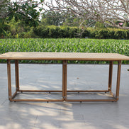 Malta - Outdoor Light Grey + Teak Dining Set