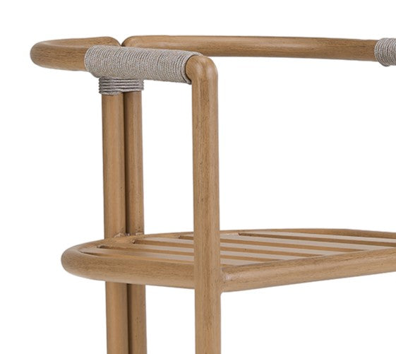 Malta - Outdoor Light Grey + Teak Dining Set - image 3