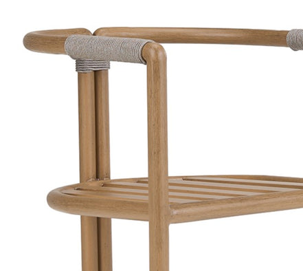 Malta - Outdoor Light Grey + Teak Dining Set - image 3