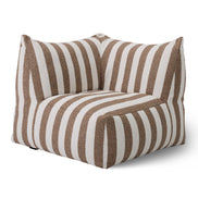 Lanuza - Outdoor Brown + White Stripe Fabric Modular Corner Sofa Seat - image 3