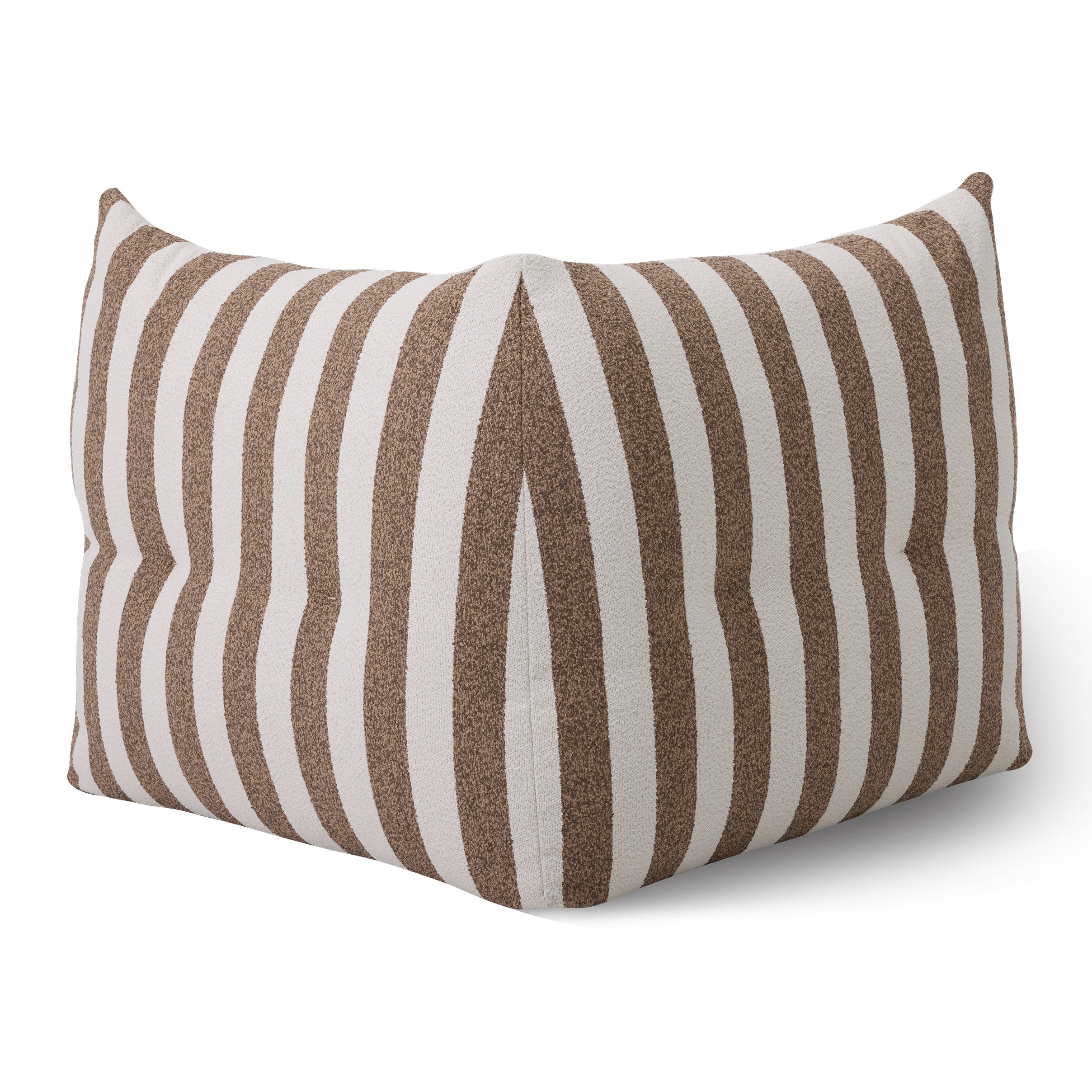 Lanuza - Outdoor Brown + White Stripe Fabric Modular Corner Sofa Seat - image 5