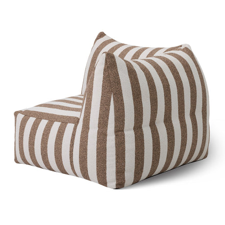Lanuza - Outdoor Brown + White Stripe Fabric Modular Corner Sofa Seat - image 4