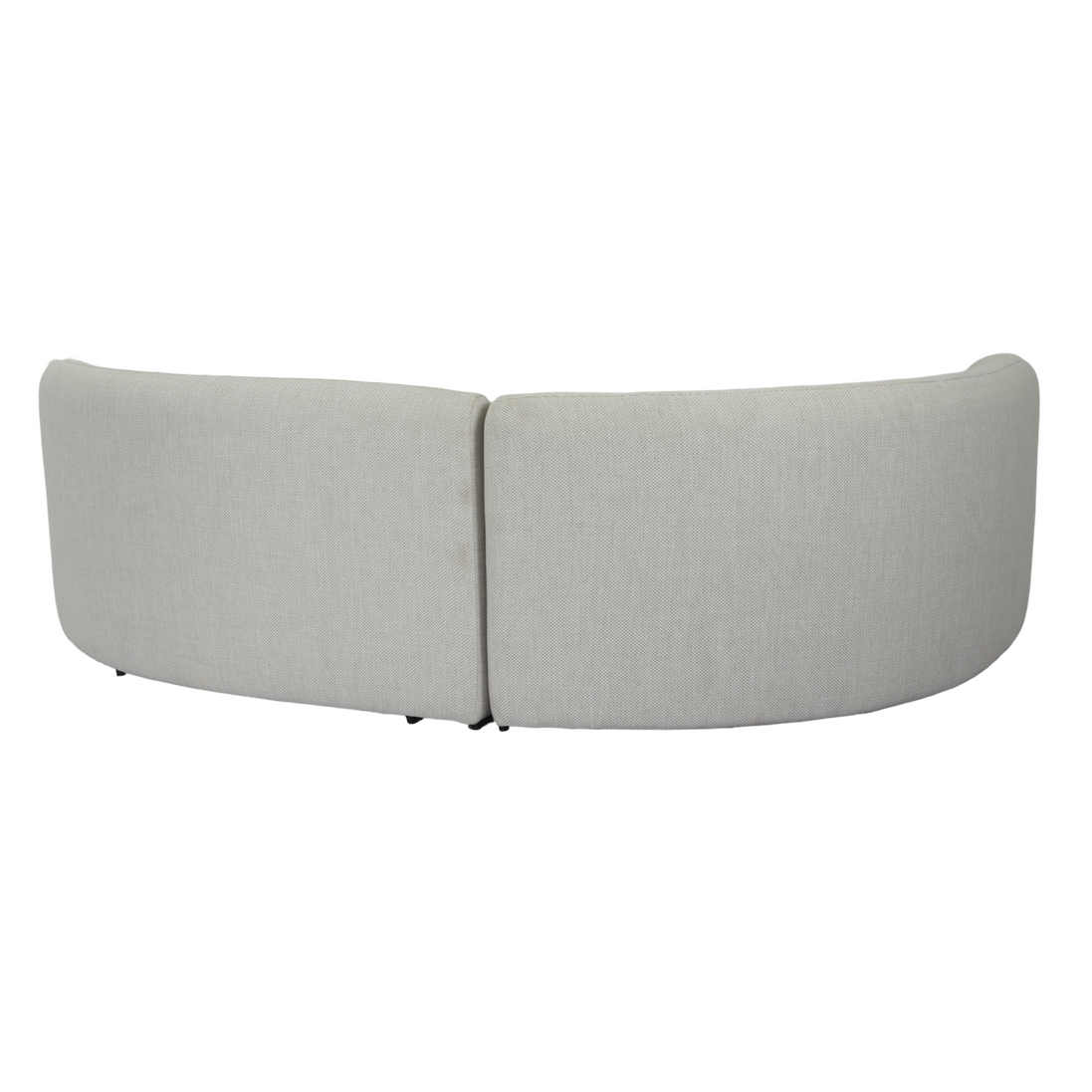 Lucena - Outdoor Oyster Olefin Fabric Curved Sectional Sofa