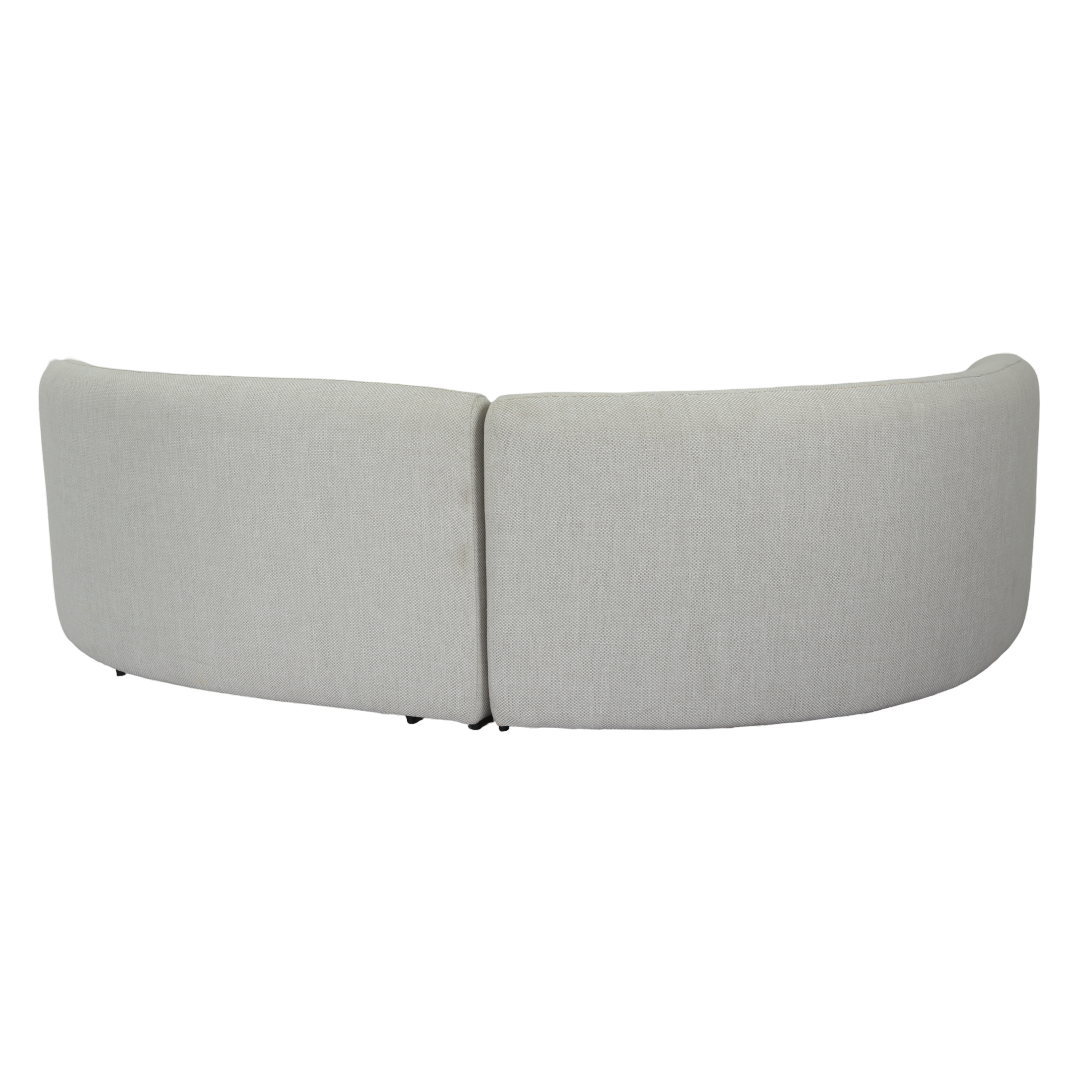 Lucena - Outdoor Oyster Olefin Fabric Curved Sectional Sofa