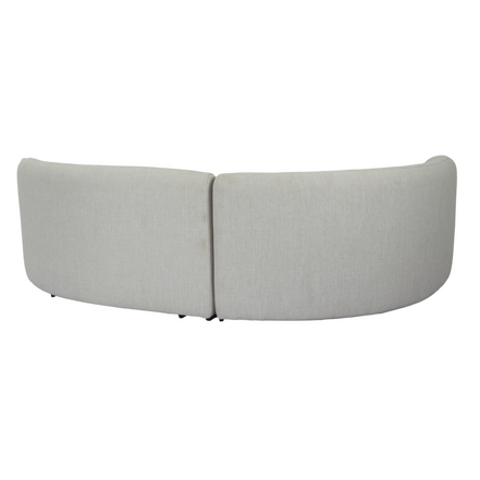 Lucena - Outdoor Oyster Olefin Fabric Curved Sectional Sofa