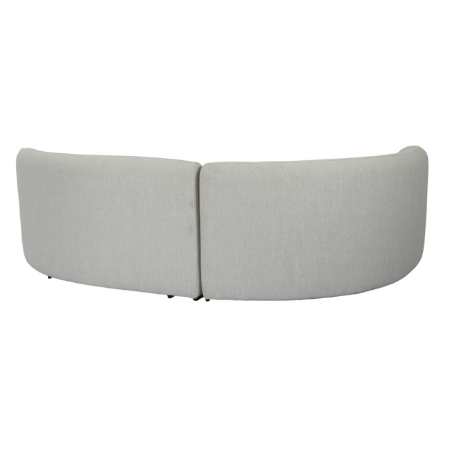 Lucena - Outdoor Oyster Olefin Fabric Curved Sectional Sofa
