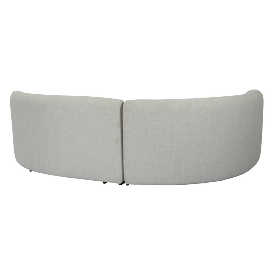Lucena - Outdoor Oyster Olefin Fabric Curved Sectional Sofa