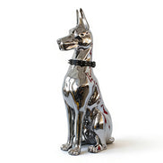 Doberman Dog - Silver Fiberglass Sculpture - image 2