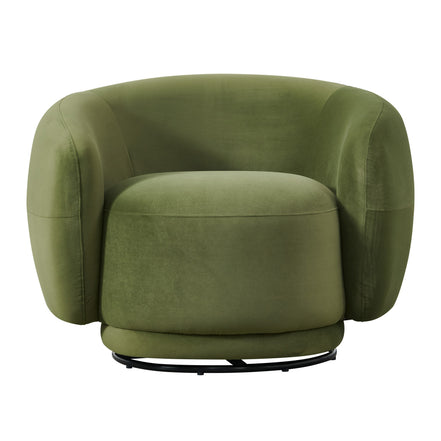 Andrew - Modern Green Fabric Swivel Accent Chair