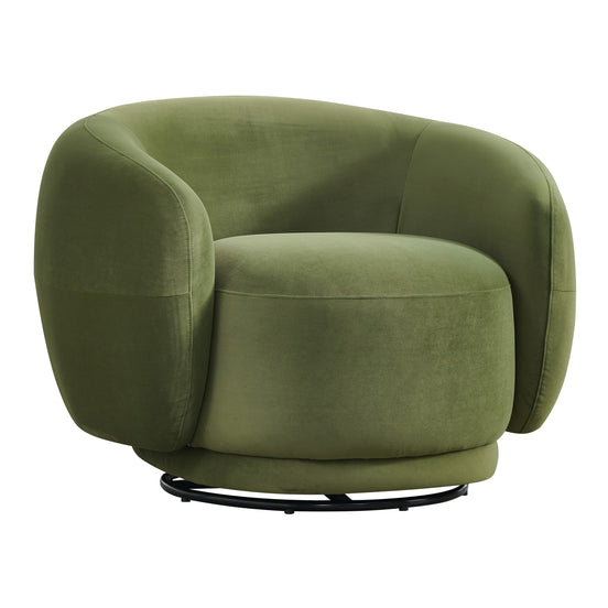 Andrew - Modern Green Fabric Swivel Accent Chair - image 2