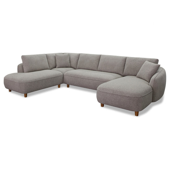 Joslin - Modern Grey Fabric U-Shaped Sectional Sofa