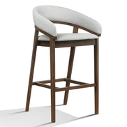 Truman - Mid-Century Modern Grey + Walnut Bar Chair (Set of 2)