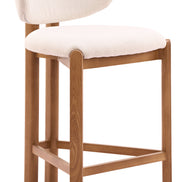 Rosetta Counter Stool (Set of 2) Beige & Walnut