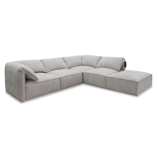 Gene - Modern Light Grey Fabric Modular Sectional Sofa-5-Piece Sectional