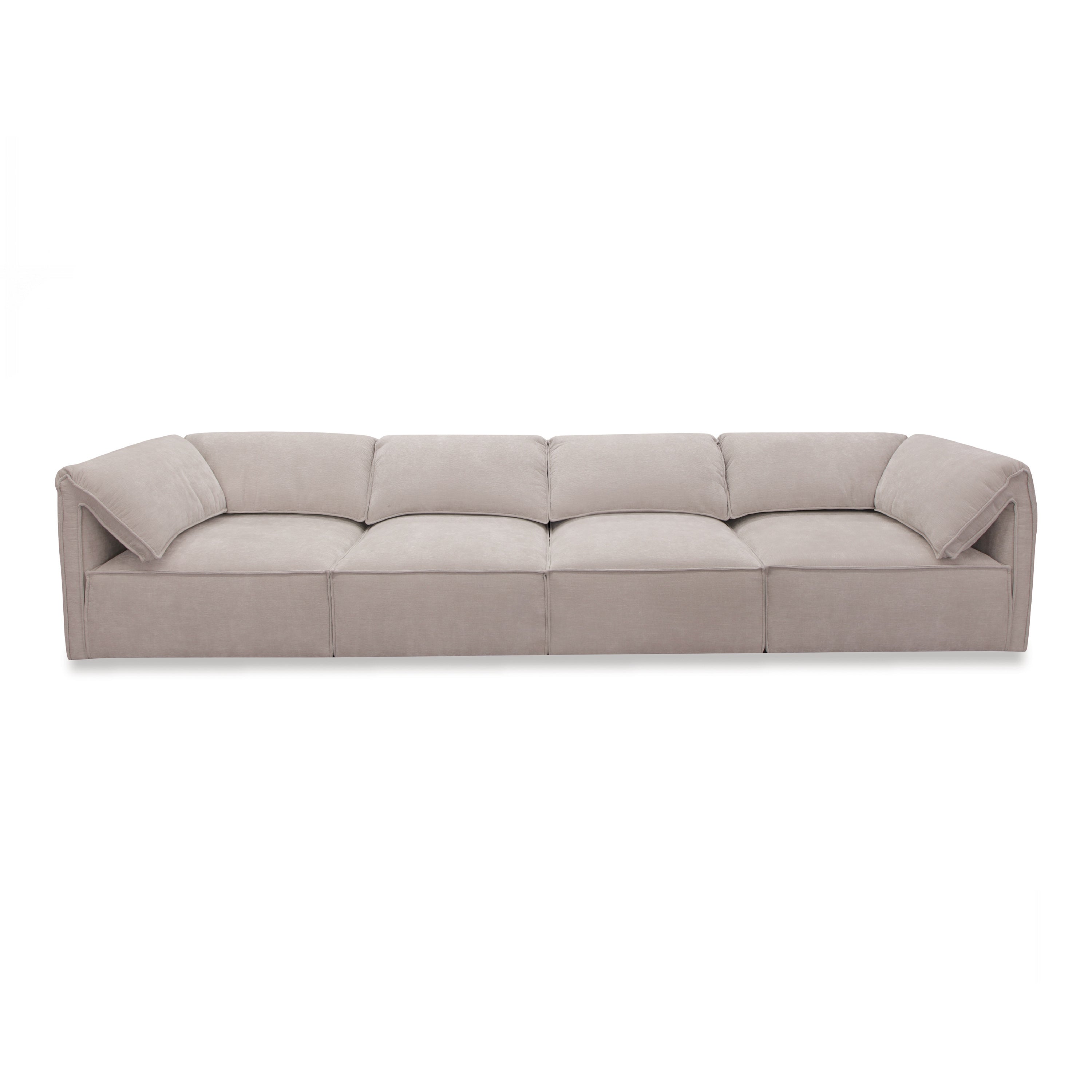 Gene - Modern Light Grey Fabric Modular Sectional Sofa-4-Piece Sectional