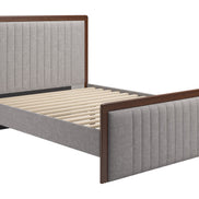 Somune Queen Bed Gray & Walnut
