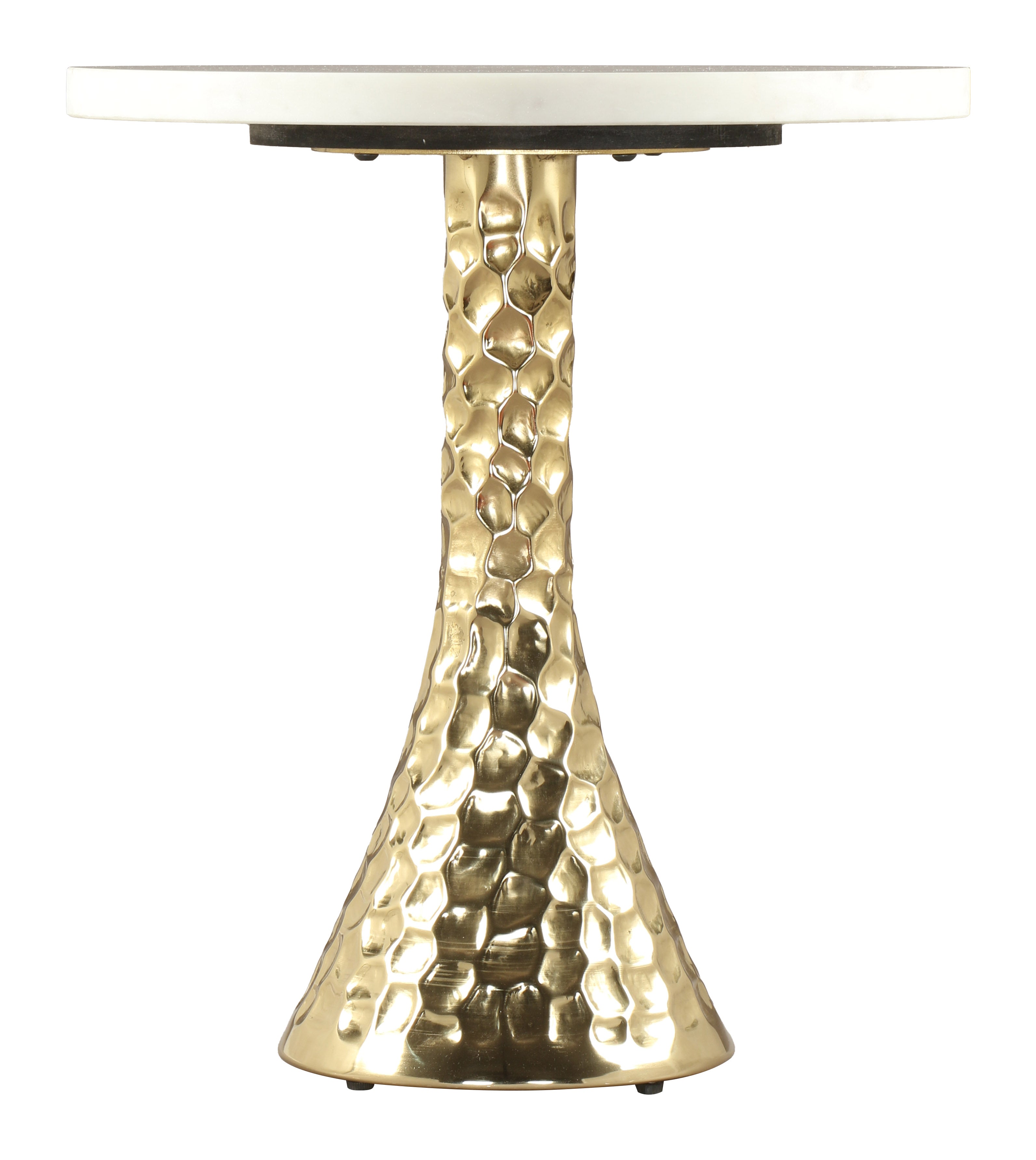 Lira Accent Table White & Gold