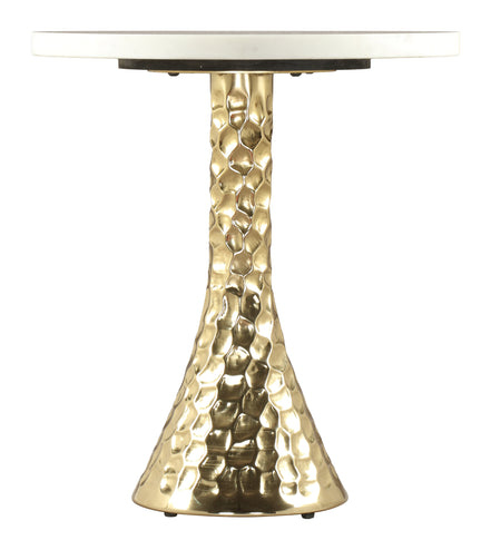 Lira Accent Table White & Gold