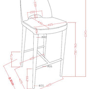 Williamette Mid-Century Dark Grey Fabric Bar Stool - image 3