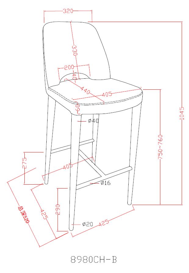 Williamette Mid-Century Dark Grey Fabric Bar Stool - image 3