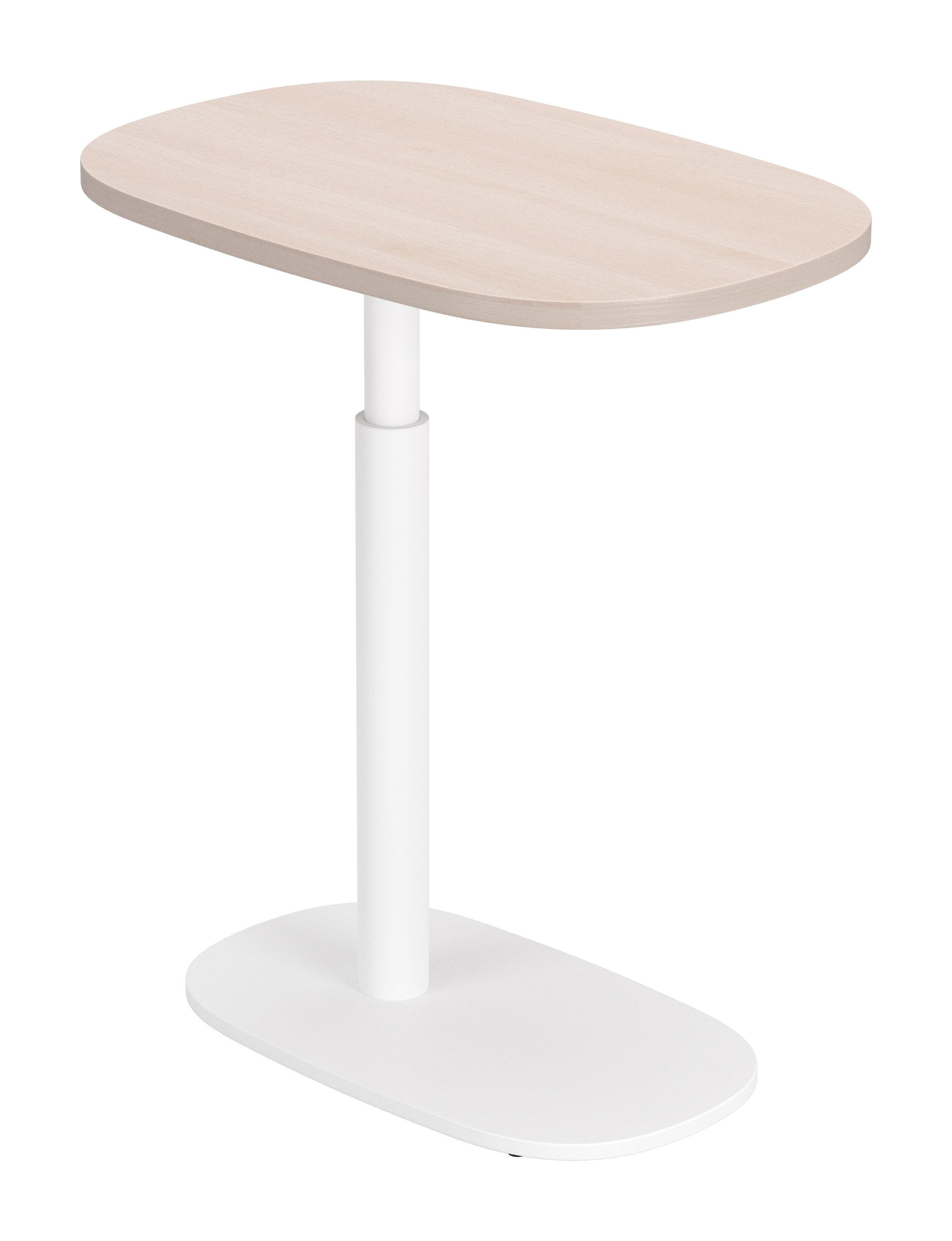 Buddy Adjustable Rotating Side Table Natural & White