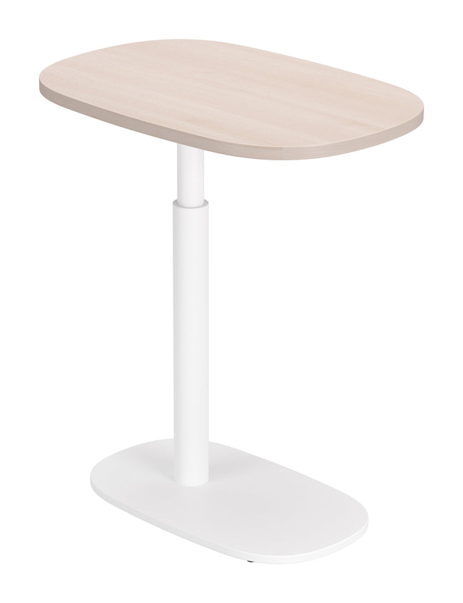 Buddy Adjustable Rotating Side Table Natural & White