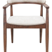Goka Dining Chair Beige & Walnut