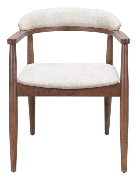 Goka Dining Chair Beige & Walnut