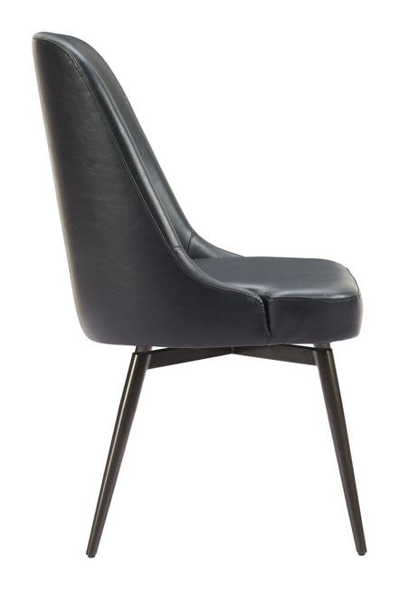 Keppel Swivel Dining Chair (Set of 2) Black