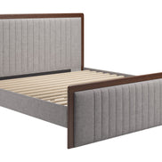 Somune King Bed Gray & Walnut