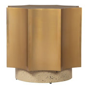 Osam Side Table Gold & Beige