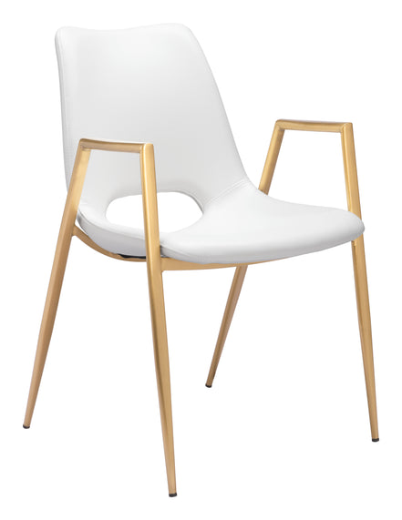 Desi Dining Chair (Set of 2) White & Gold