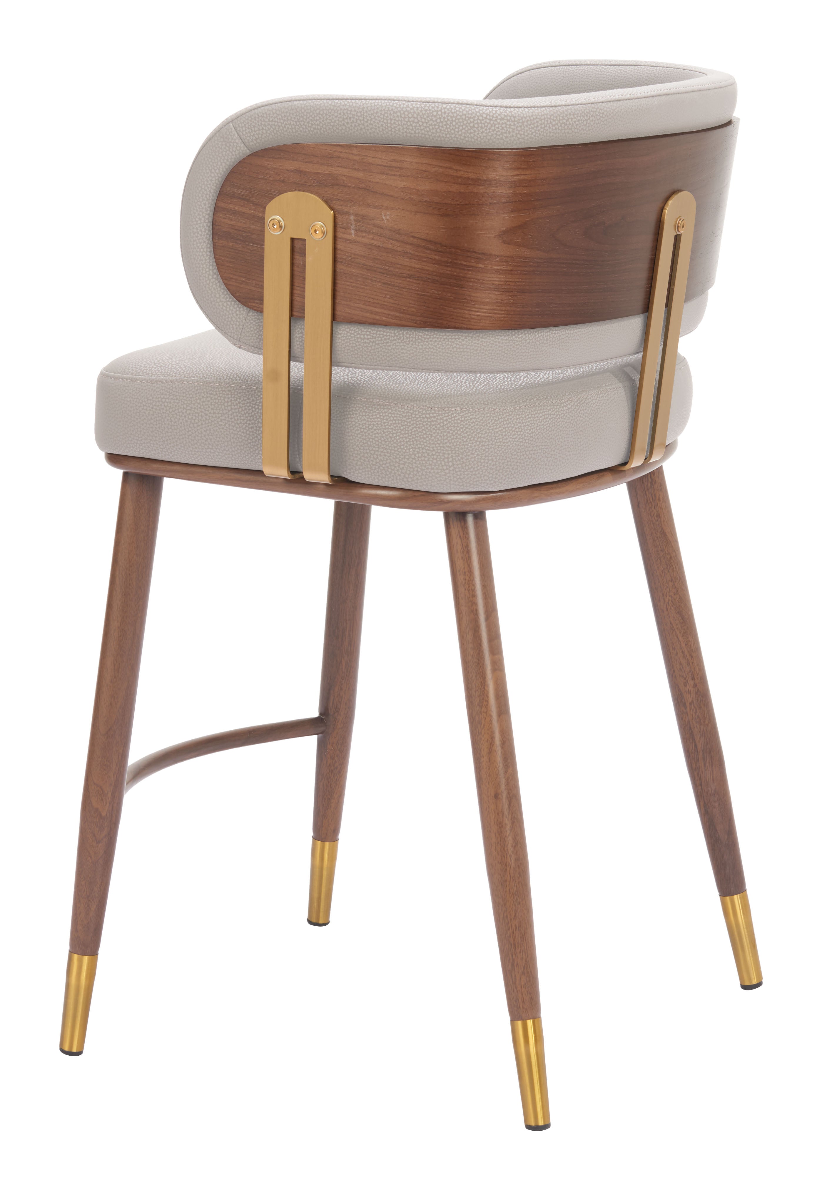 Brew Counter Stool Beige & Walnut
